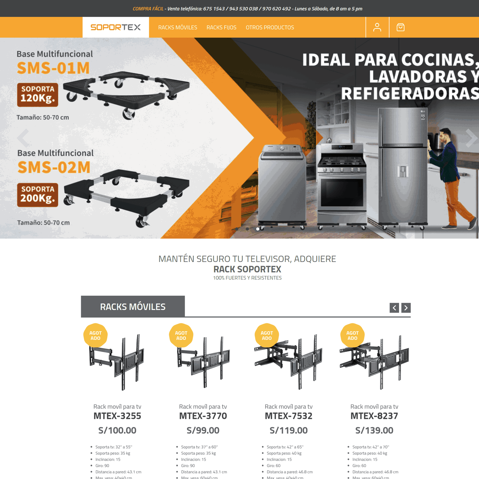 Página web de racks soportex
