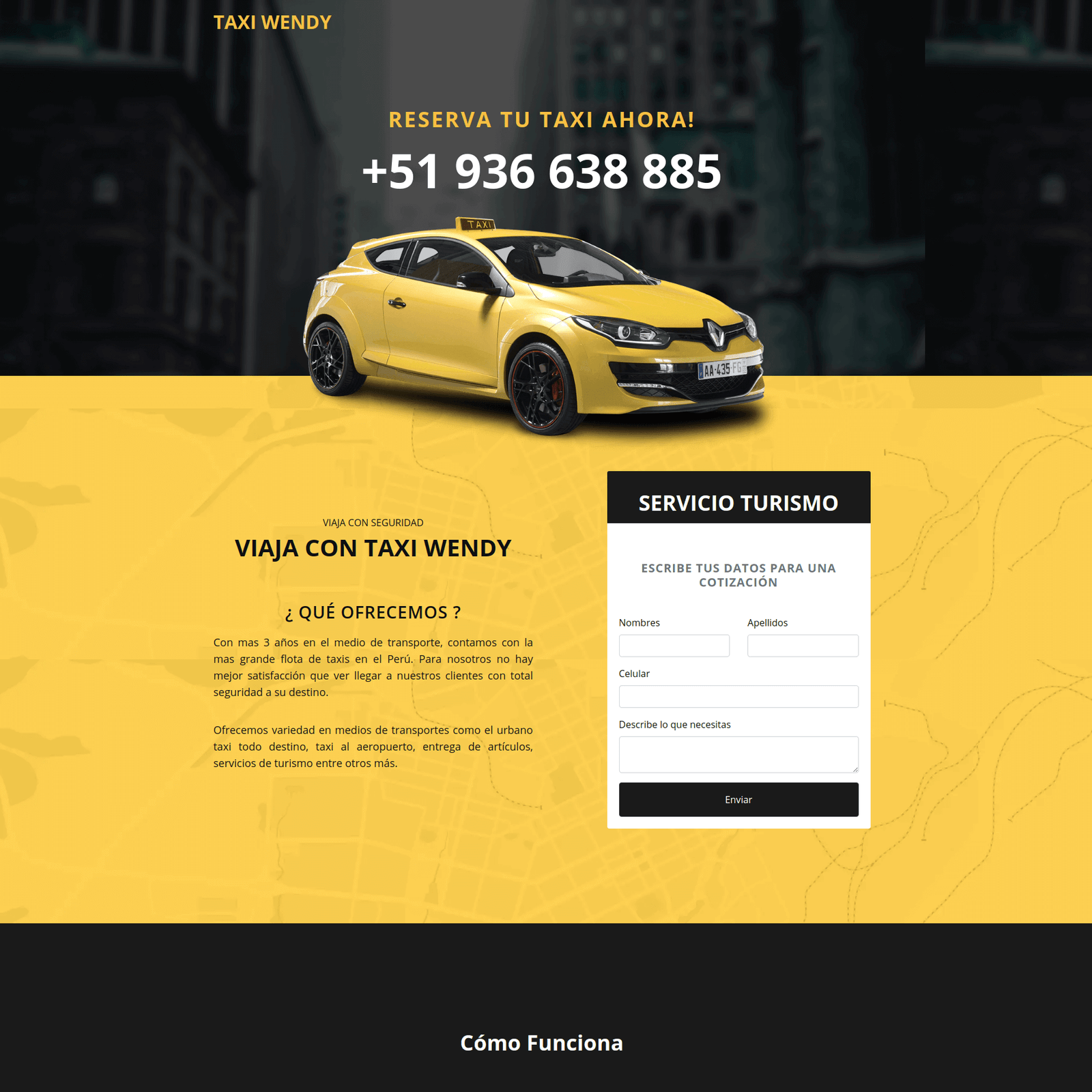 Página web de taxi wendy